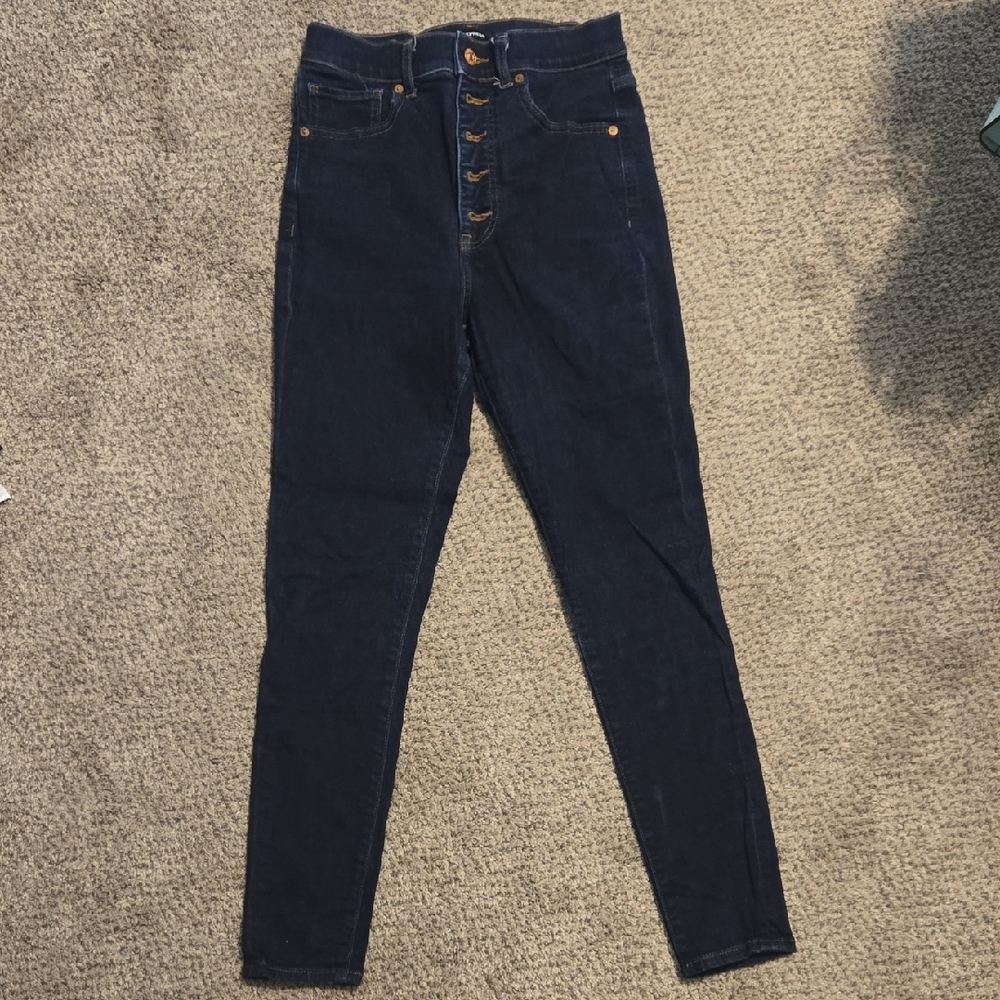 Express High Rise Dark Indigo Jeans
